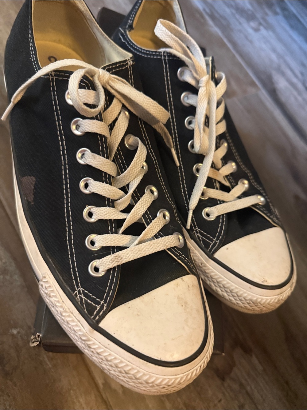 Converse Black Canvas Low-Top Sneakers with White Accents
